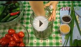 Маринованные огурцы с помидорами видео рецепт